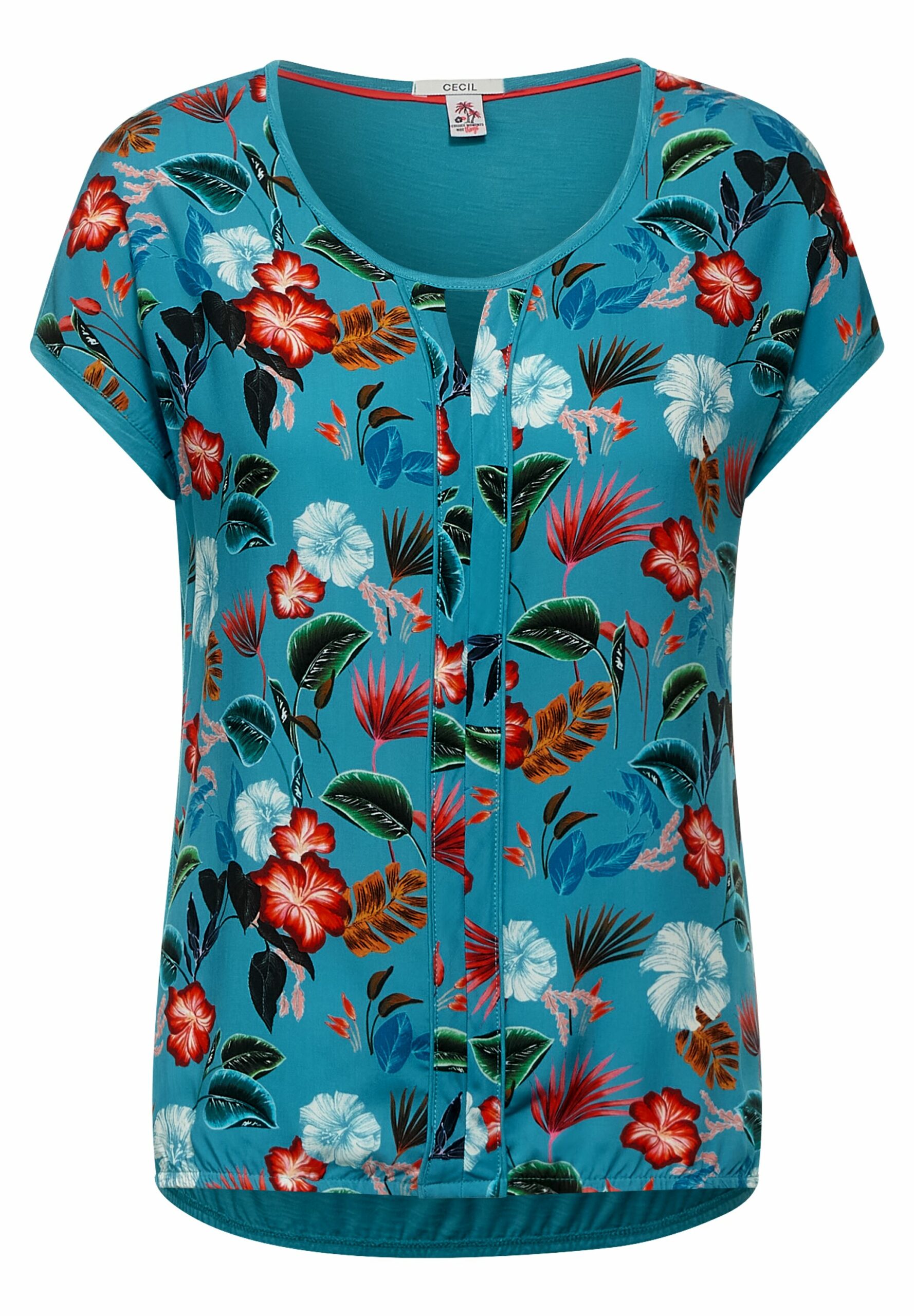 Blumen Modehaus T-Shirt Onlineshop CECIL Print - - mit Fahr